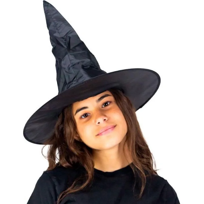 Chapéu de Bruxa Preto Adulto Feminino de Halloween