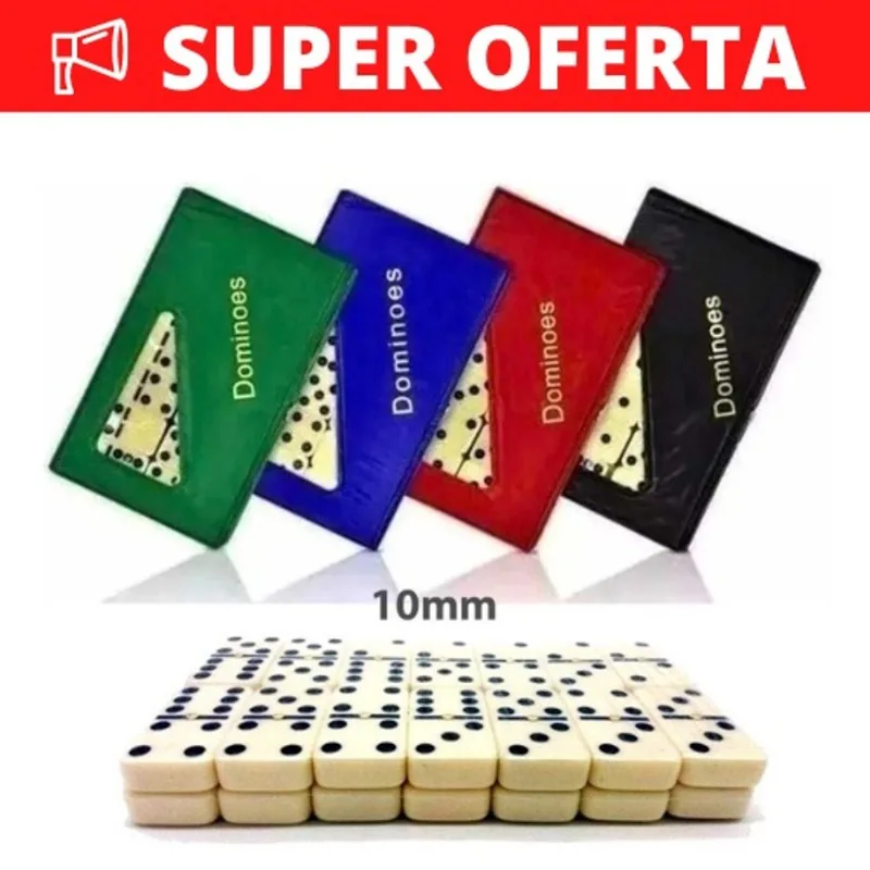 Jogo de Dominó Osso Sintético 28 Peças com Estojo de Maleta