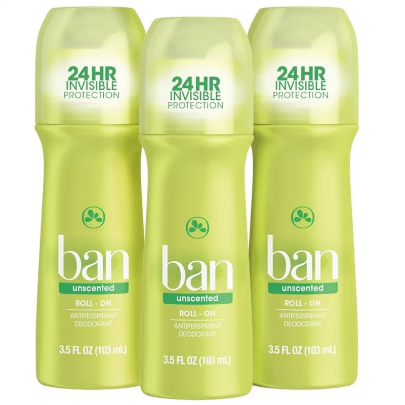 Ban Desodorante Roll-on unscented - 103ML - 3 Unidades