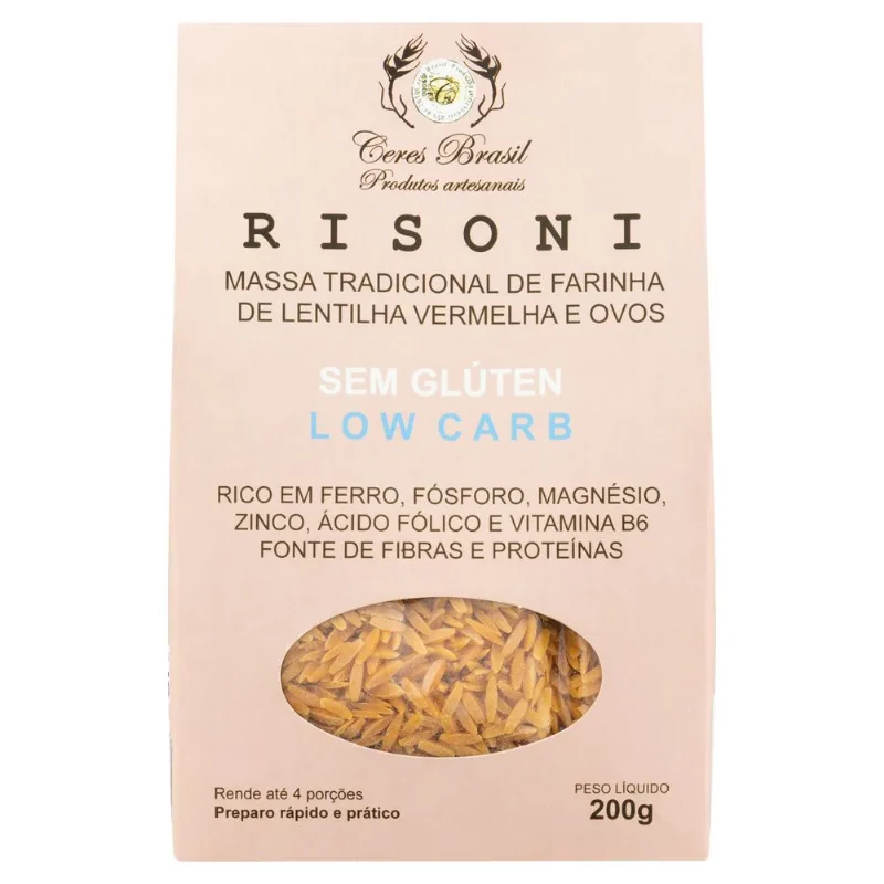 Massa Risoni Ceres Brasil sem Glúten Lentilha Vermelha 200g