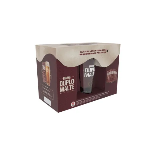 KIT CERVEJA BRAHMA DUPLO MALTE 350ML C/6 LATAS + 1 COPO - BRAHMA