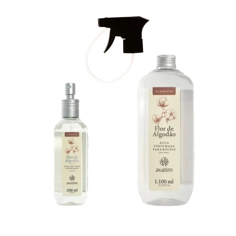 Kit Avatim Água Perfumada + Perfume Ambiente Flor De Algodão