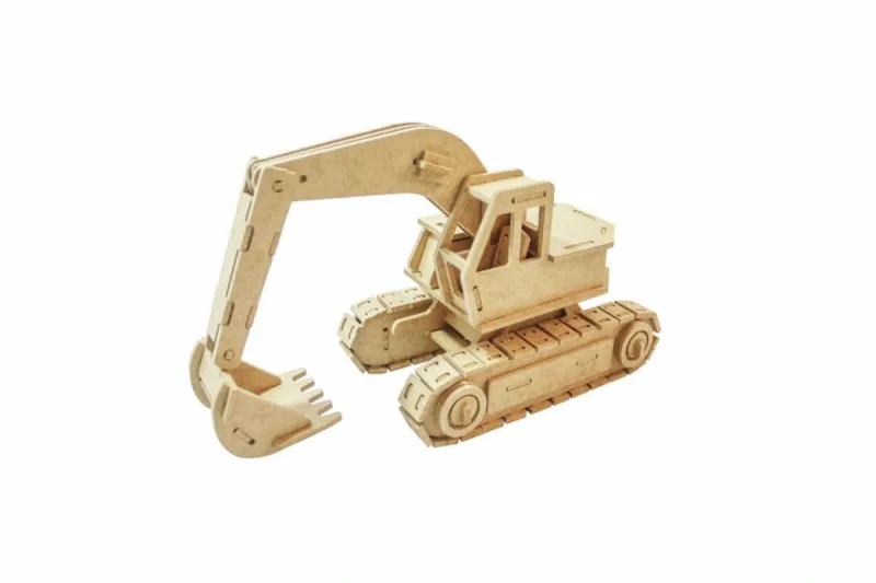 Quebra-Cabeça 3D Escavadeira 113 Peças - Dinobrinque - Dinobrinque - Brinquedos