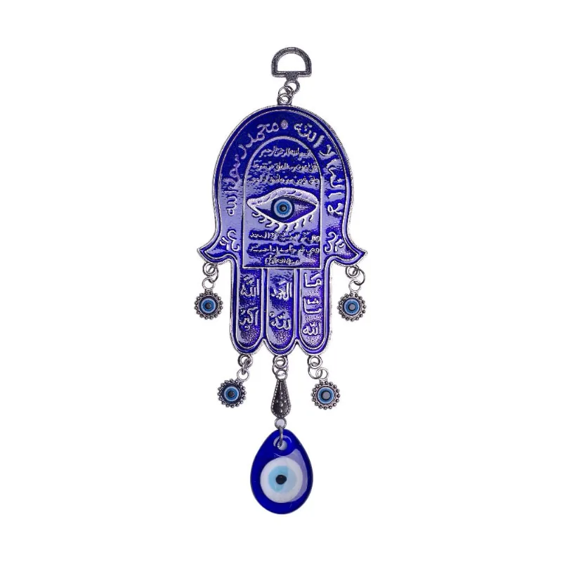 Penduricalho Olho Grego Em Metal 8X23cm Unidade 140 - Azul