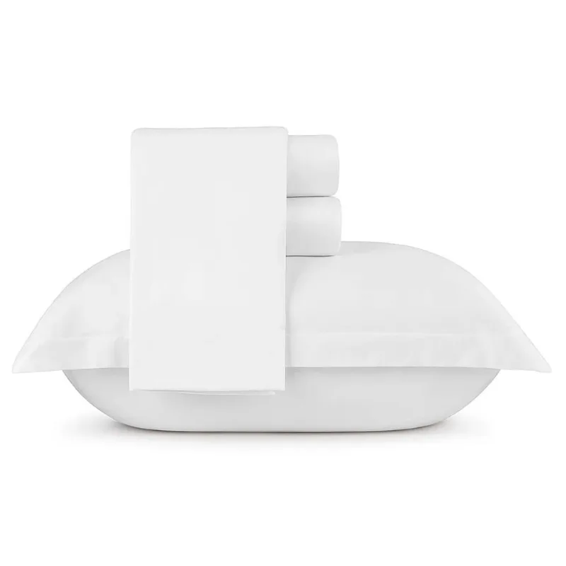Jogo de Cama King Size 400 Fios 100% Algodão 4 Peças Bella Enxovais Branco