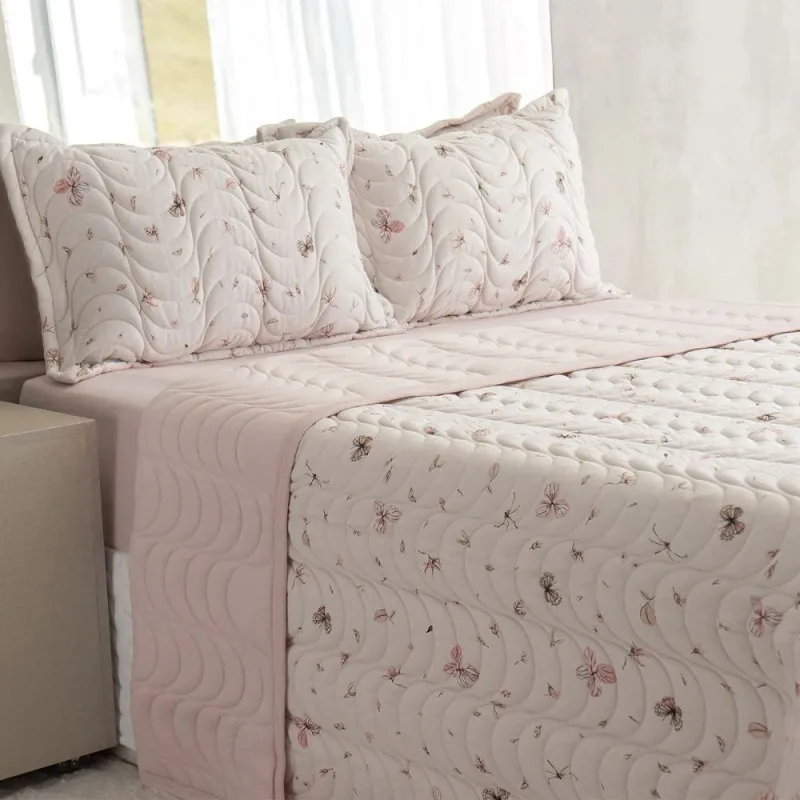 Cobreleito Queen Size Bella Enxovais Malha 100% Algodão 3 Peças Cloud Briza - Bella Enxovais - Cama, Mesa E Banho