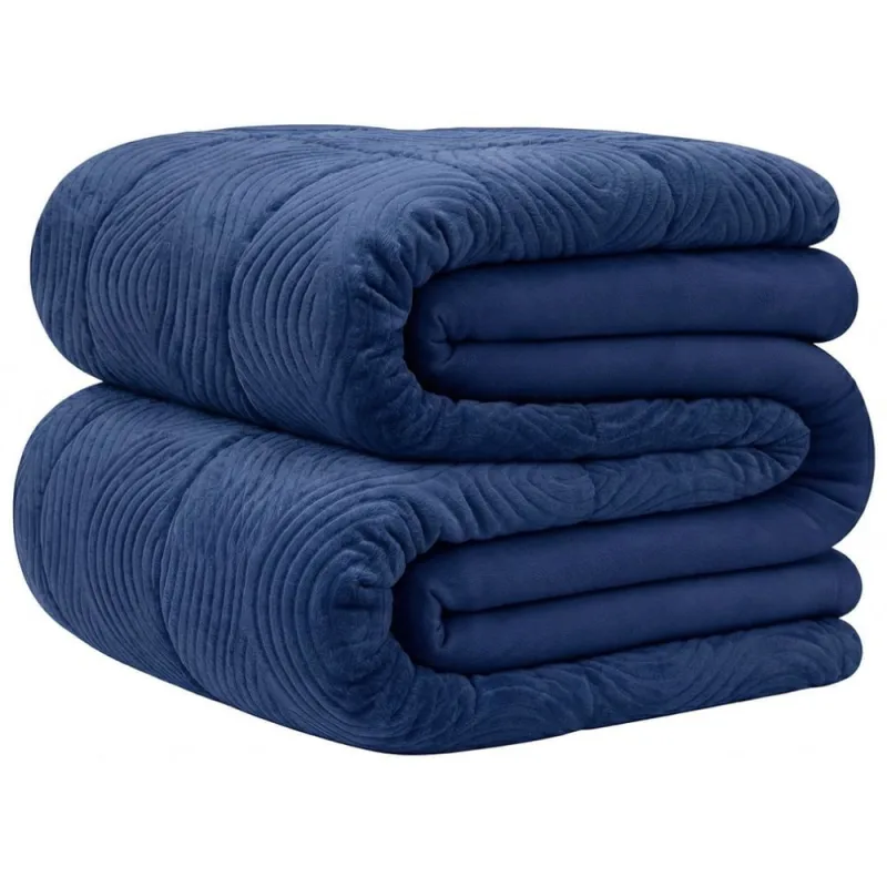 Edredom Solteiro Bella Enxovais Plush Splendore Marinho - Bella Enxovais - Cama, Mesa E Banho