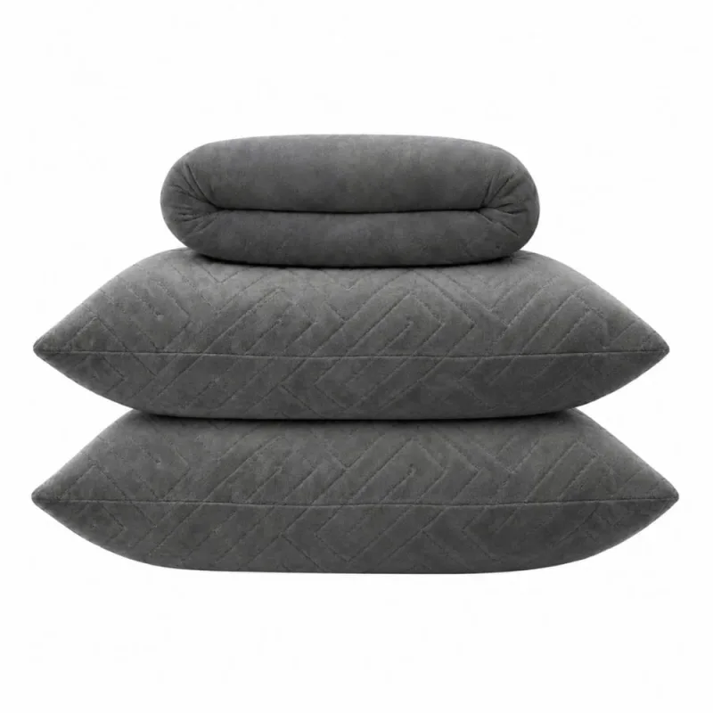 Jogo de Lençol e Fronha Casal Bella Enxovais Splendore 3 Peças Chumbo - Bella Enxovais - Cama, Mesa E Banho