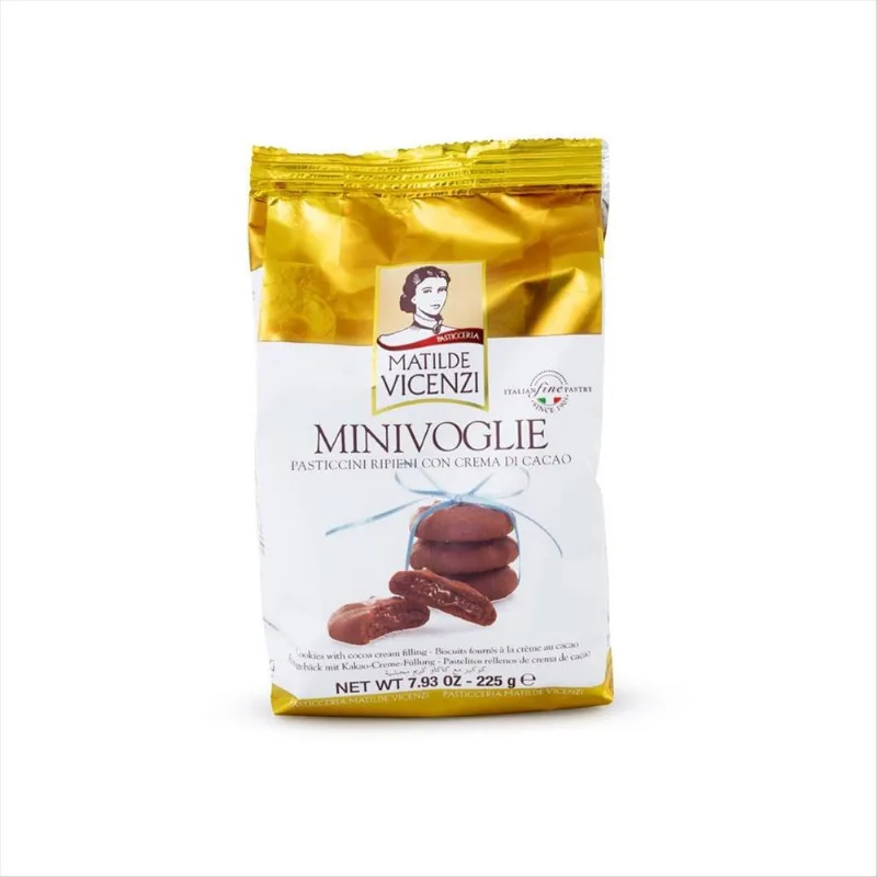 Biscoito Italiano Matilde Vicenzi Mini Voglie Com Recheio De Creme De Cacau Pacote 225g