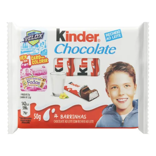 Chocolate Ao Leite Kinder Edição Reino Das Fadas Pacote 50g 4 Unidades - FERRERO