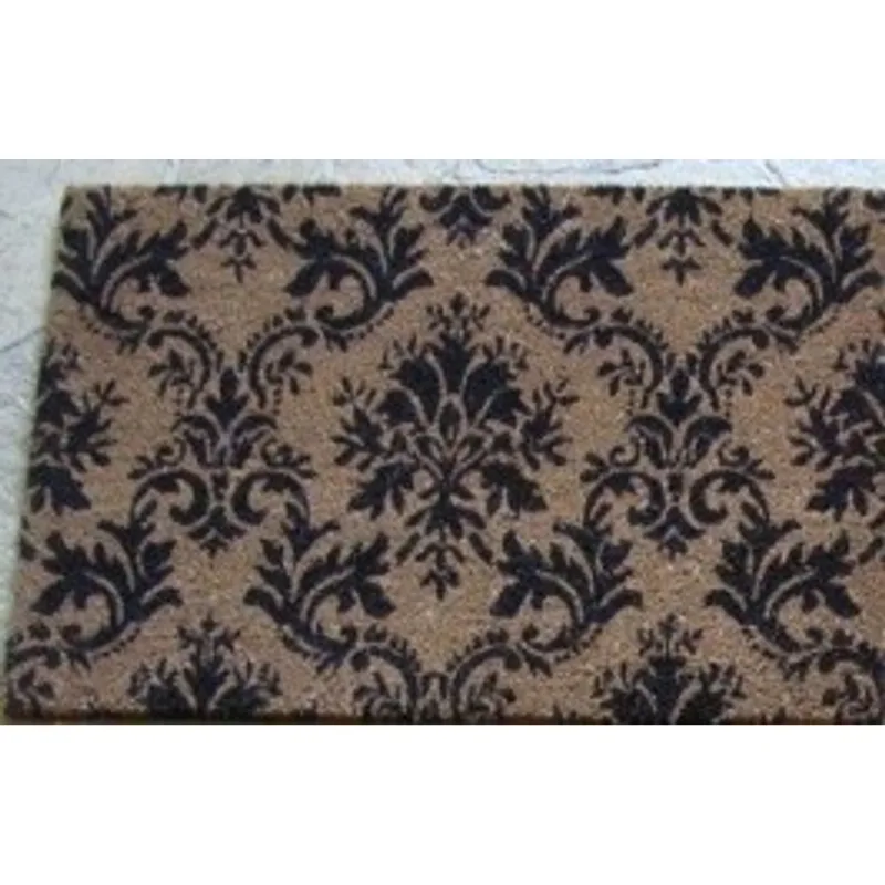 Capacho de Fibra Natural e Vinil 60x40cm Flores Coisas Coisinhas