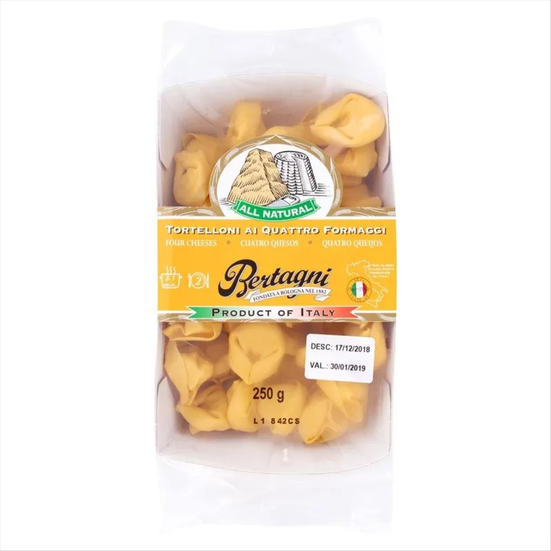 Tortelloni Italiano Bertagni  com Recheio de Quatro Queijos  Pacote  250g - BERTAGNI