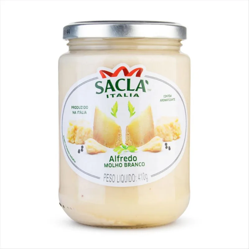 Molho Branco Italiano Sacla Alfredo Vidro 410g