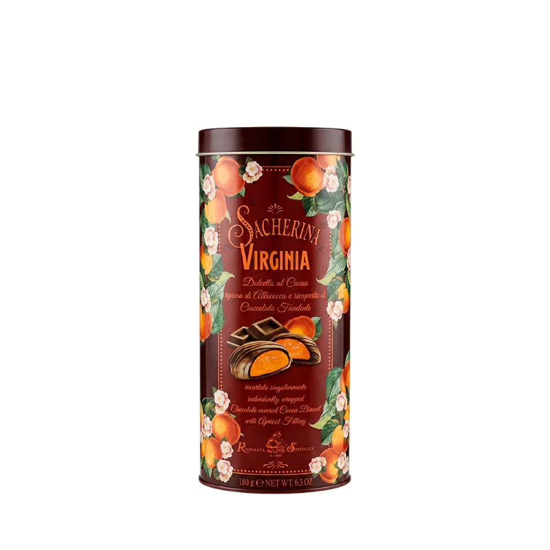 Biscoito Italiano Sacherina Cacau com Damasco Virginia - 180g