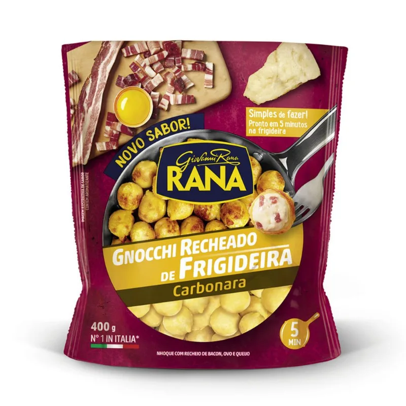 Gnocchi Recheado de Frigideira Carbonara Rana Pacote 400g