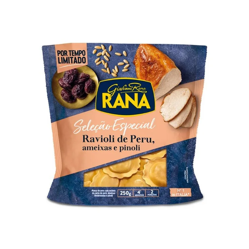 Ravioli de Peru Ameixas e Pinoli Seleção Especial Giovanni Rana Pacote 250g