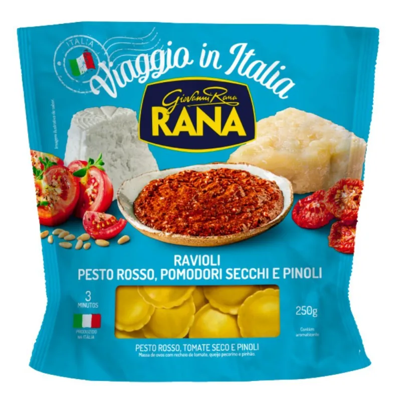 Ravioli Rana Viaggio Pesto Rosso 250g - Rana - Importados