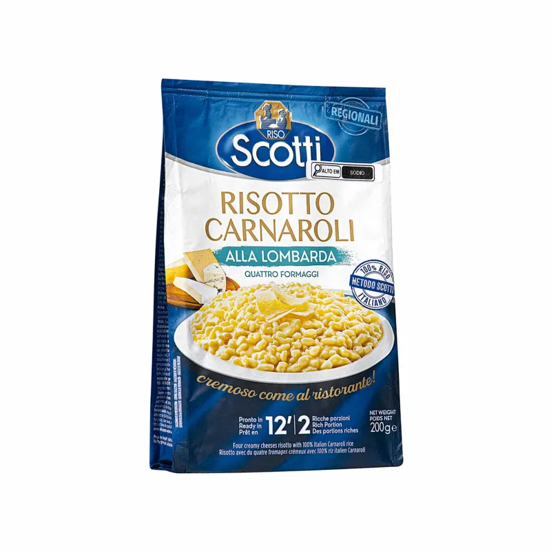 Risoto de Arroz Carnaroli Lombarda com 4 Queijos Riso Scotti 200g - Riso Scotti - Mercearia