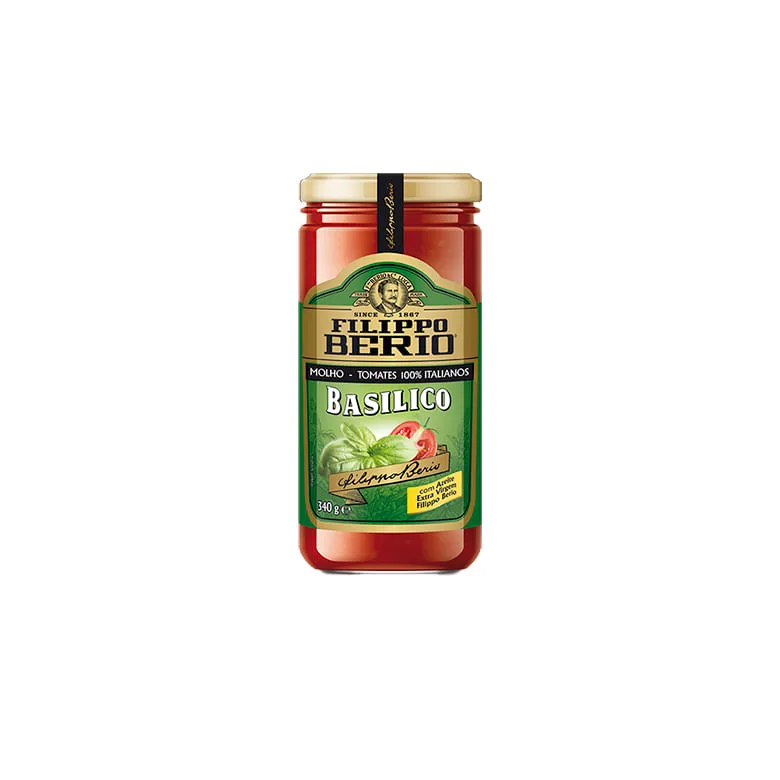Molho Tomate Filippo Berio Basilico 340g - Filippo Berio - Mercearia