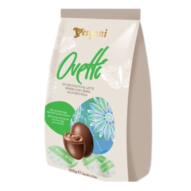 Ovinhos Italianos Vergani Chocolate ao Leite com Creme de Avelã 105g - Vergani