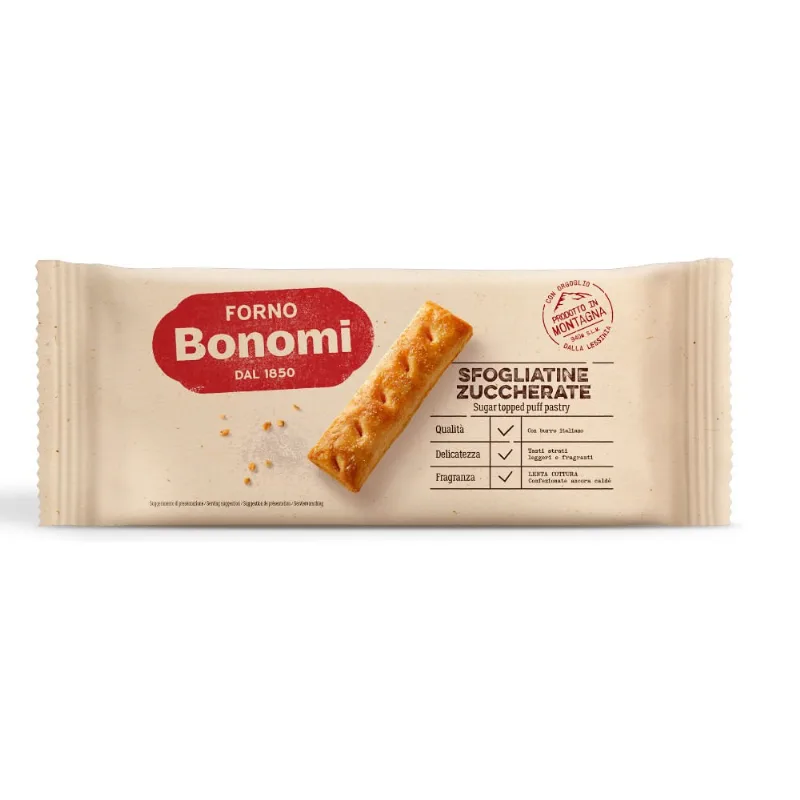 Biscoito Italiano Folhado com Açúcar Forno Bonomi 135g