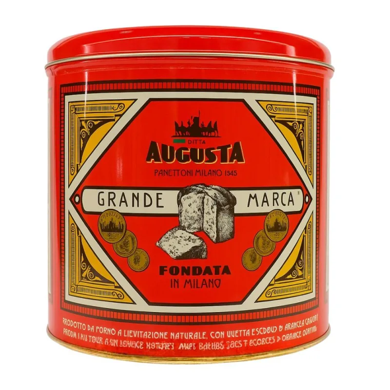 Panettone Italiano Clássico com Uvas Passas e Frutas Cristalizadas em Lata Rossa Augusta 1kg - Augusta - Natal
