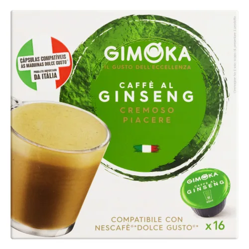 CAFÉ EM CÁPSULA CREMOSO CAFFÈ AL GINSENG GIMOKA CAIXA 115 2G 16 UNIDADES - CREMOSO