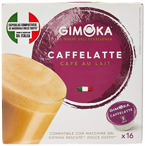 CAFÉ COM LEITE EM CÁPSULA CAFFELATTE GIMOKA CAIXA 160G 16 UNIDADES - GIMOKA