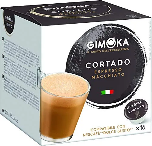 CAFÉ COM LEITE EM CÁPSULA CORTADO ESPRESSO MACCHIATO GIMOKA CAIXA 100 8G 16 UNIDADES - GIMOKA