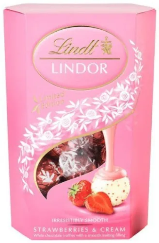 LINDT LINDOR STRAWBERRIES CREAM CORNET 200G - LINDT