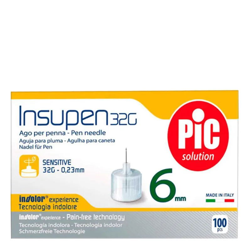 Agulha Insulina Insupen 6mm Sanofi-Aventis 100 Unidades - Sanofi - Agulha