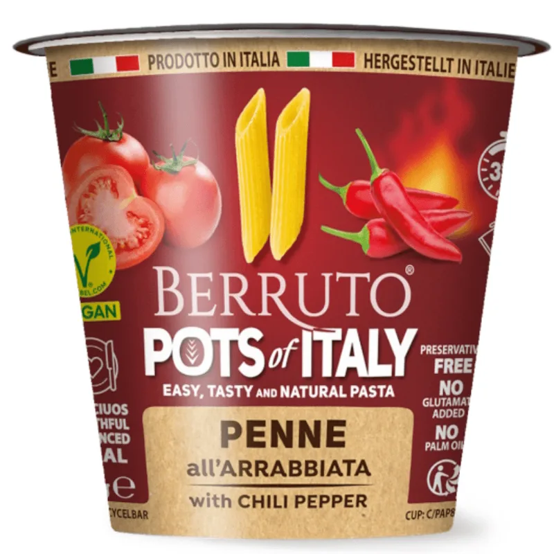 Massa Instantânea Italiana Berruto Penne Com Molho Arrabbiata 70g
