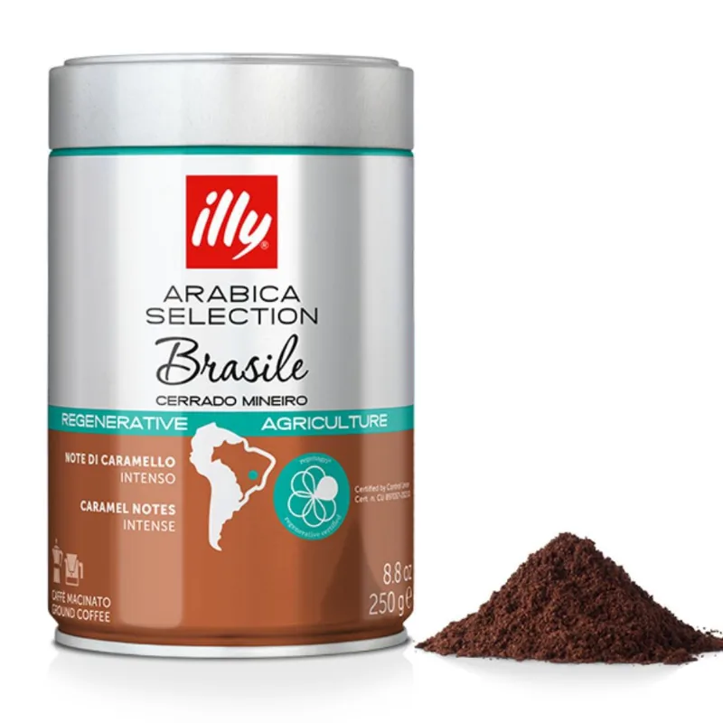 Café moído Illy Arabica Brasile Cerrado Mineiro Lata 250g