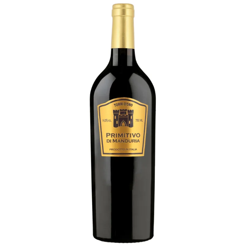 VINHO ITALIANO TORRI D'ORO PRIMITIVO DI MANDURIA TINTO GARRAFA 750ML