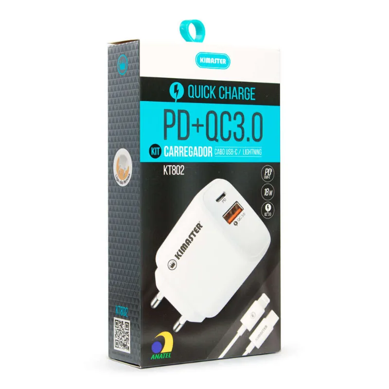 Kit Carregador Lightning Tipo C Ican Unidade