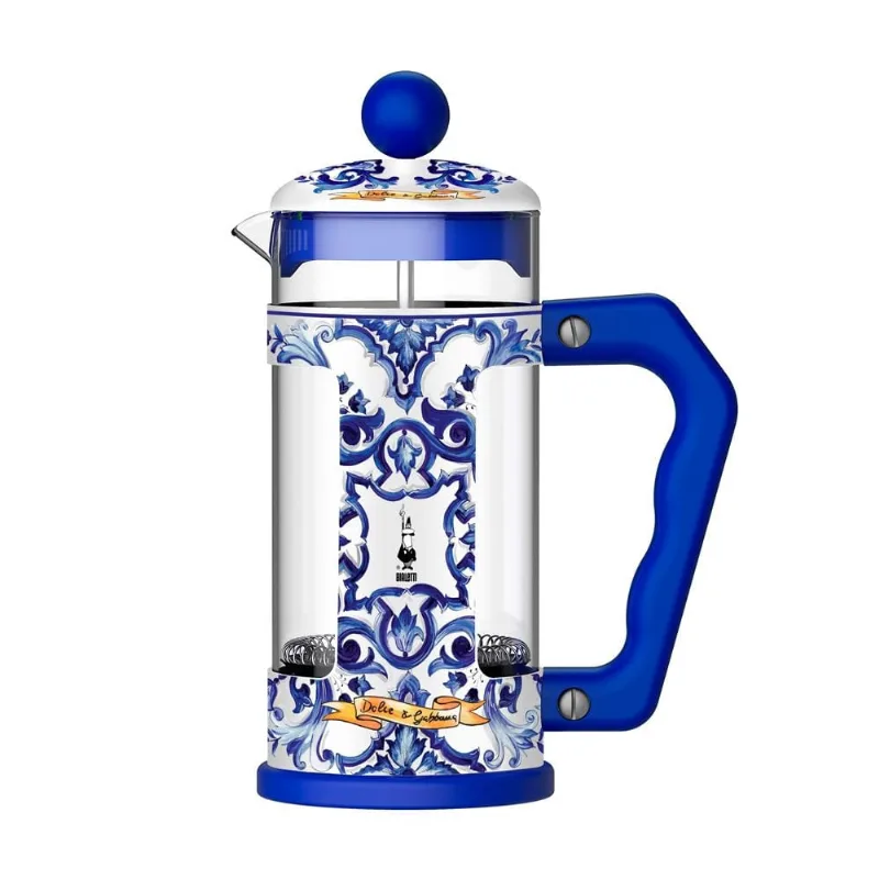 Cafeteira Francesa Bialetti French Press 1 Litro: Edição Especial Dolce & Gabbana Blu Mediterraneo