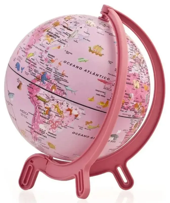 Globo Terrestre Giacomino 16cm Pink Zoo - LC
