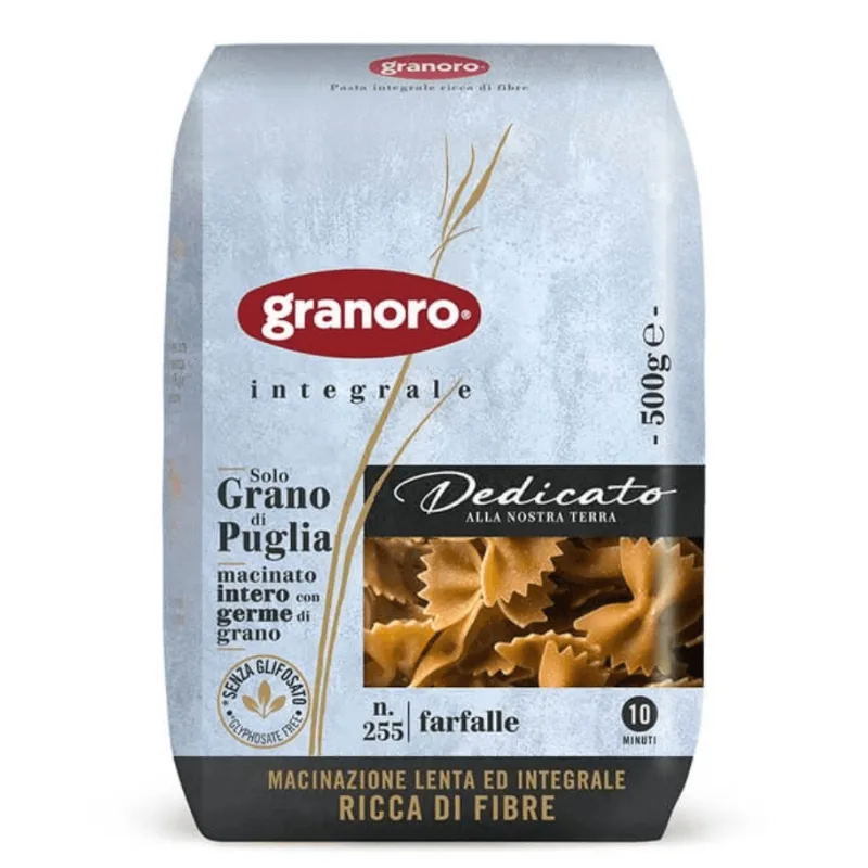 Macarrão Granoro Dedicato Farfalle Integral 500g