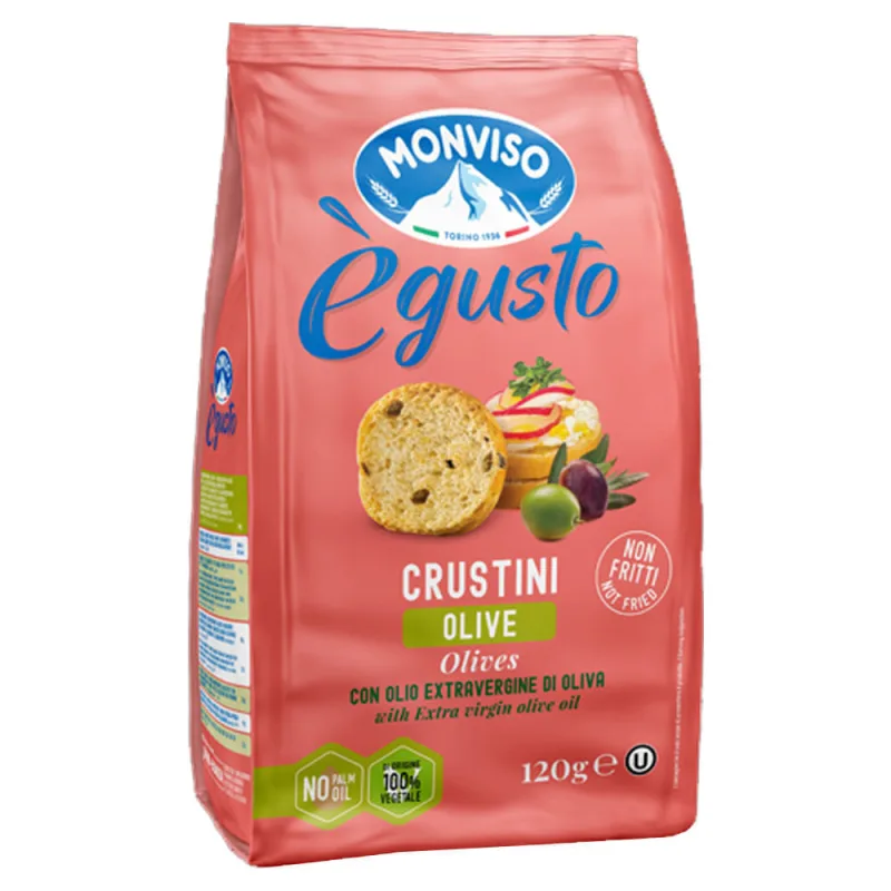 Torrada Italiano Monviso Mini Oliva 120g - Monviso - Importados