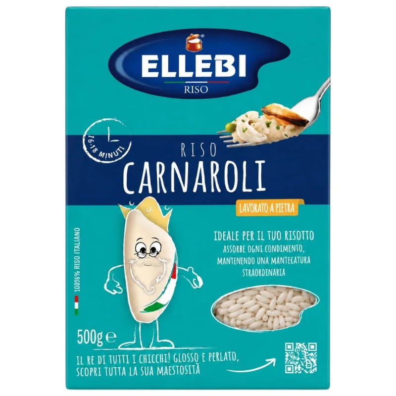 Arroz Italiano Carnaroli para Risoto Ellebi 500g