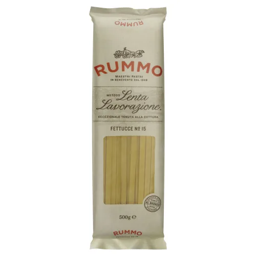MACARRÃO DE SÊMOLA DE TRIGO GRANO DURO FETTUCCE 15 RUMMO LENTA LAVORAZIONE PACOTE 500G