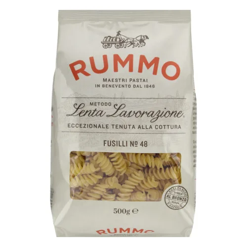 MACARRÃO DE SÊMOLA DE TRIGO GRANO DURO FUSILLI 48 RUMMO LENTA LAVORAZIONE PACOTE 500G - FUSILLI