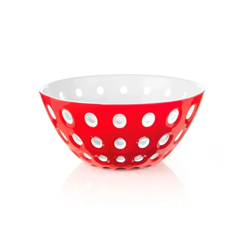 Saladeira bowl em acrílico Guzzini Le Murrine 20cm vermelho com branco - Guzzini