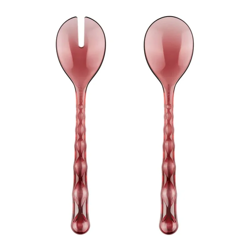TALHERES DE SALADA GUZZINI EM ACRÍLICO VANITY TERRA 27,5CM MAUVE 129600TE280 - Guzzini