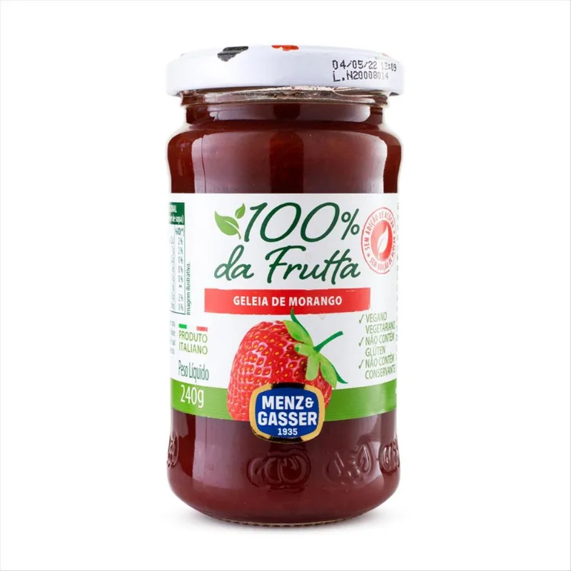 Geleia Menz & Gasser 100% da Frutta Morango Vidro 240 g Geleia Menz & Gasser 100% Da Frutta Morango Vidro 240g