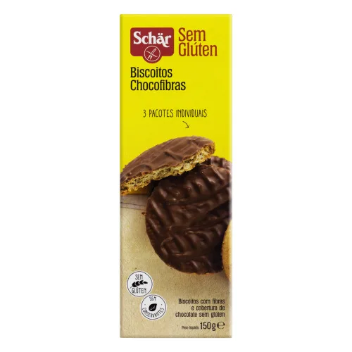 Biscoito Cobertura Chocolate Sem Glúten Schär Caixa 150g - SCHAR