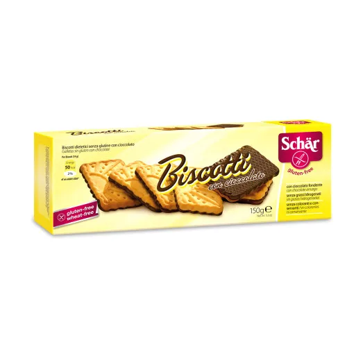 Biscoito Com Cobertura De Chocolate Amargo Schär 150g 16 Unidades - UNKNOWN