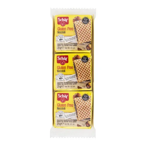 Biscoito Wafer Recheado De Creme De Avelã Sem Glúten Schär Caixa 63g 3 Unidades - SCHAR - Mercearia
