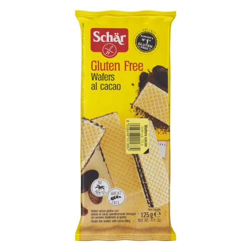 Biscoito Wafer Com Recheio De Cacau Sem Glúten Zero Lactose Schär Pacote 125g 16 Unidades - DR.SCHAR SPA