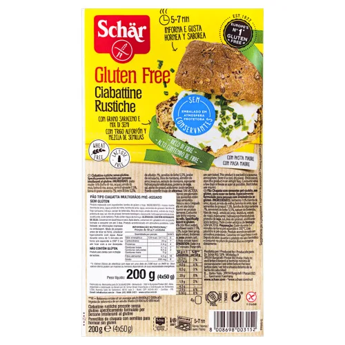 Ciabatta Integral Schar - UNKNOWN - Mercearia